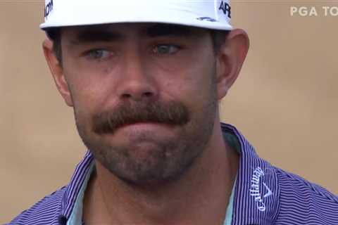 Emotional Erik van Rooyen breaks down on live TV to dedicate PGA Tour golf win to terminally-ill..