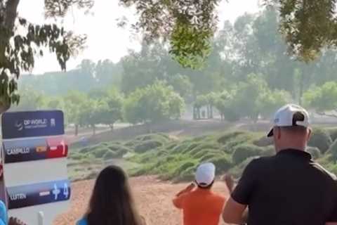 Watch pro golfer Joost Luiten suffer epic meltdown as he gets three clubs stuck in a TREE in..