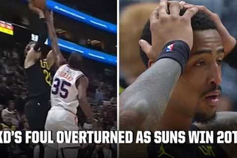 KD''s foul on Lauri Markkanen OVERTURNED to end Suns-Jazz in 2OT 😱