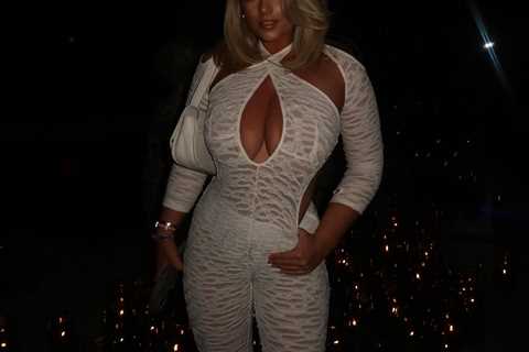 Boxing ring girl Apollonia Llewellyn wows in see-through jumpsuit at rapper's birthday bash