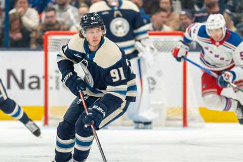 Kent Johnson rejoins Columbus Blue Jackets after scorching AHL stint