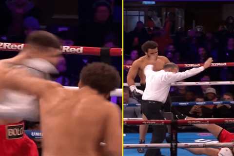 Moses Itauma drops opponent with devastatingly quick left hook before first-round KO