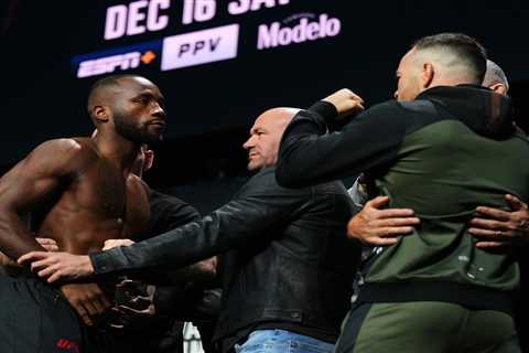 Leon Edwards and Colby Covington Separated by Security in Fiery Pre-Fight Face-Off