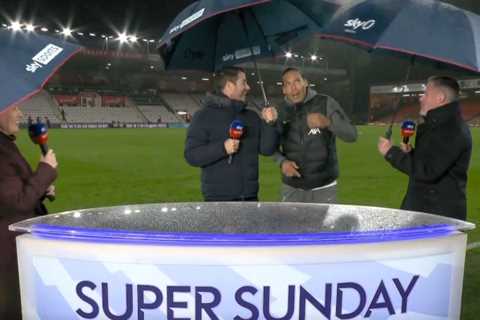 Jamie Carragher Soaks Virgil van Dijk in Awkward Umbrella Incident After Liverpool's Victory