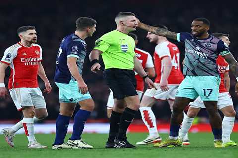 Brentford Players Confront Referee After Arsenal Match Winner Avoids Red Card