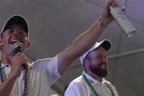 Rory McIlroy chugs a beer before belting out 80s classic after winning Zurich Classic with Shane..