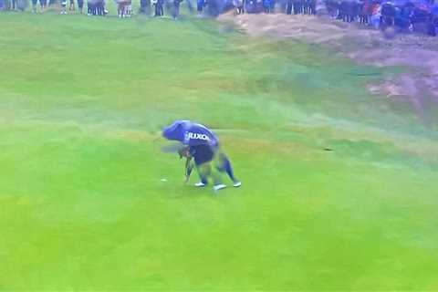 Golf fans fume at coverage of The Open as downpour makes it like ‘watching through a bathroom..