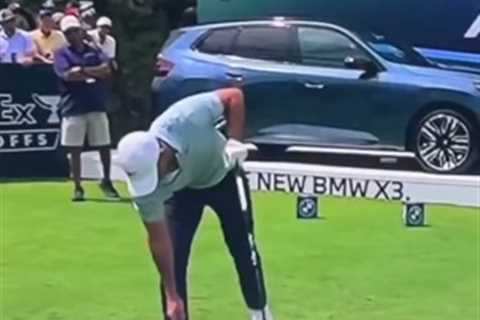 Watch bizarre moment Rory McIlroy’s driver SNAPS IN HALF in freak accident a day after throwing it..