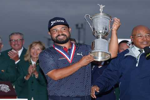 Tearful JJ Spaun sinks monster putt on final hole as 120/1 underdog pips Robert MacIntyre to US..