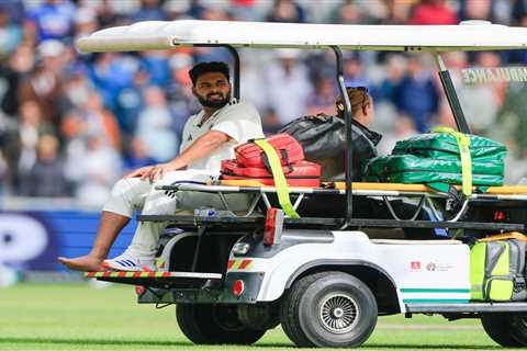 India star carried off Old Trafford pitch in ambulance cart after horror injury in Test match..