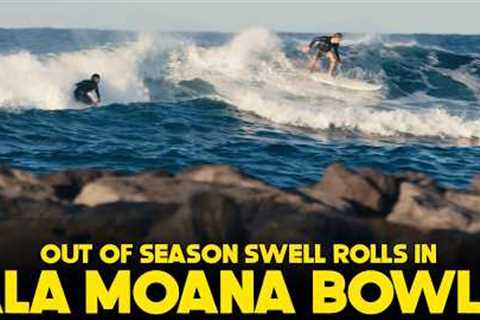 OUT OF SEASON LONG PERIOD SOUTH SWELL ROLLS IN