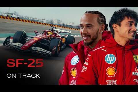 Ferrari SF-25 Makes Its Debut with Charles Leclerc & Lewis Hamilton On Track!