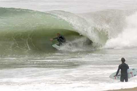 Pros charge Aliso Shorebreak on High Tide !!! (RAW)